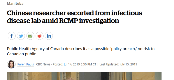 Screenshot_2020-04-17 Chinese researcher escorted from infectious disease lab amid RCMP investigation CBC News